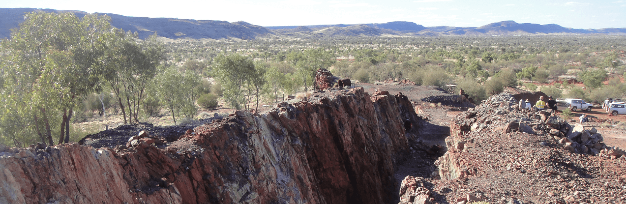 Mine with mountains in background