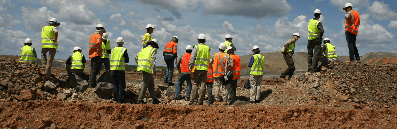 Workers at mine site